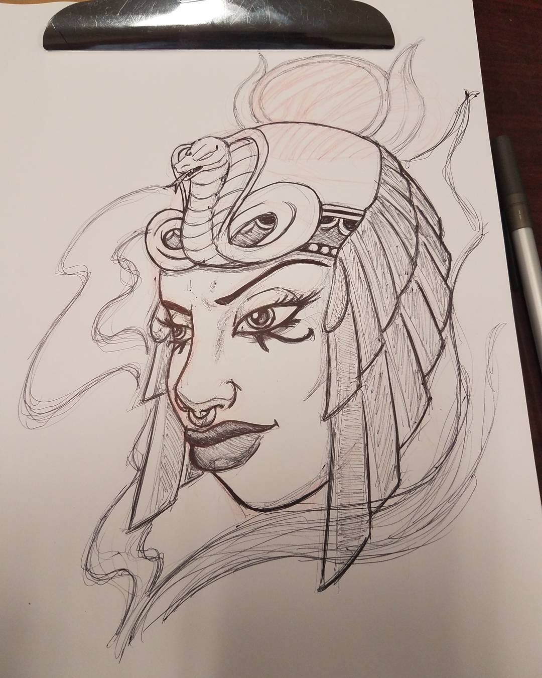 做硬件维护的郎先生美女蛇纹身手稿